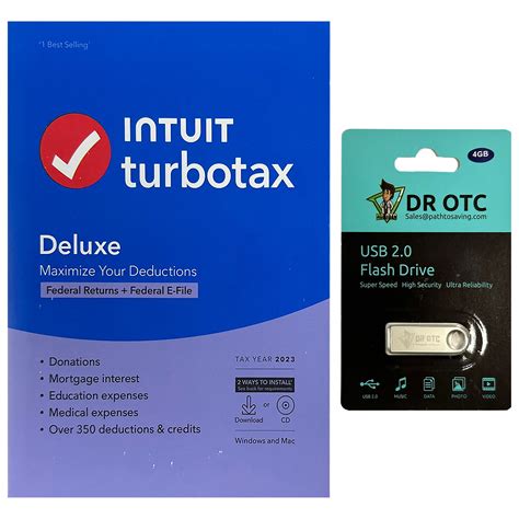 Turbotax Deluxe Tax Software Federal Return Federal E File No