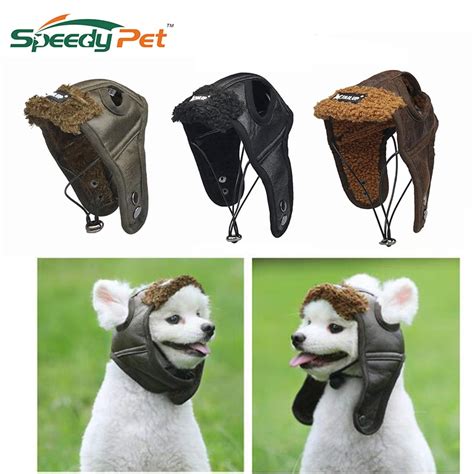 Cool Aviator Cap For Dog Pet Costume Windproof Pilot Hat With And Ear