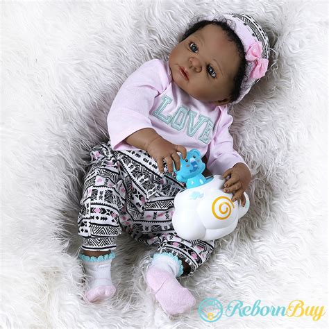 22 Inche Black Silicone Reborn Babies For Sale African American Reborn