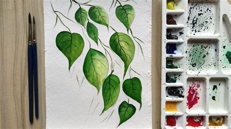How To Paint A Simple Leaf In Watercolors Watercolor Painting For