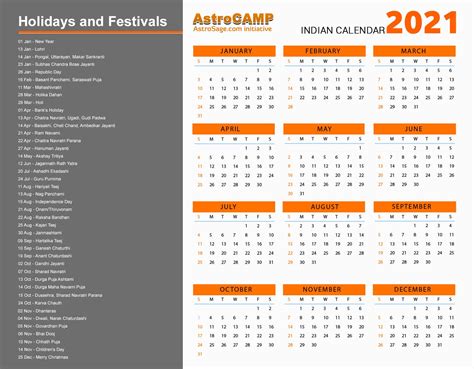 2021 Calendar Year 2021 Calendar Holidays And Festivals