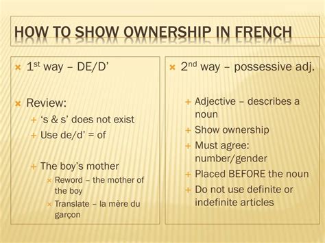 PPT - Les adjectifs possessifs PowerPoint Presentation, free download ...