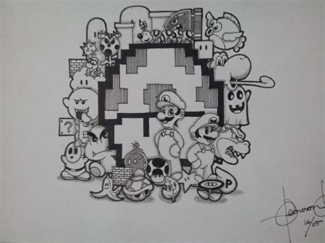 Doodle Super Mario Doodles Super Mario Art