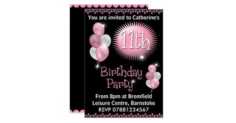 11th Birthday Party Invitation Zazzle
