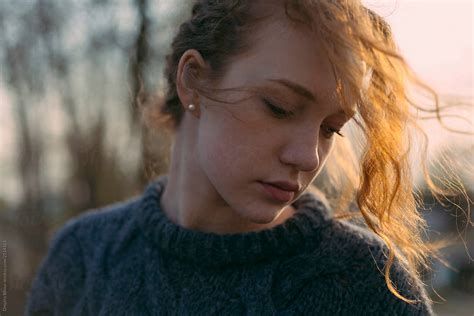 Portrait Of A Beautiful Girl With Freckles By Stocksy Contributor Demetr White Stocksy