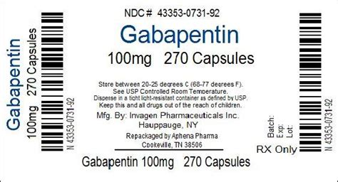 Gabapentin Aphena Pharma Solutions Tennessee Inc Fda Package Insert