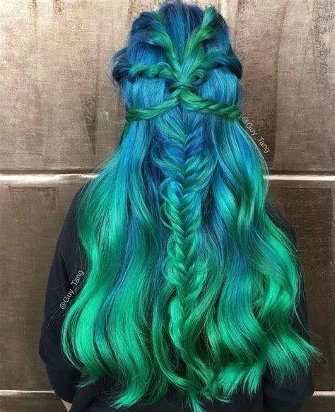Color And Braid Hair Styles Turquoise Hair Color Green
