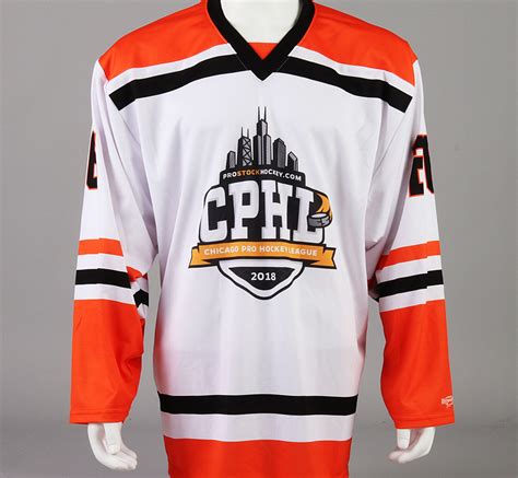 Large Orange Chicago Pro Hockey League Jersey Pro Stock Hockey