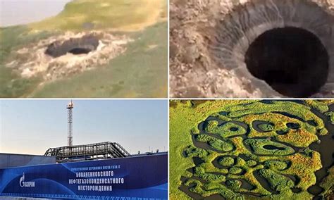 Giant Hole Appears In Siberia Huge Crater Emerges In The End Of The World Daily Mail Online