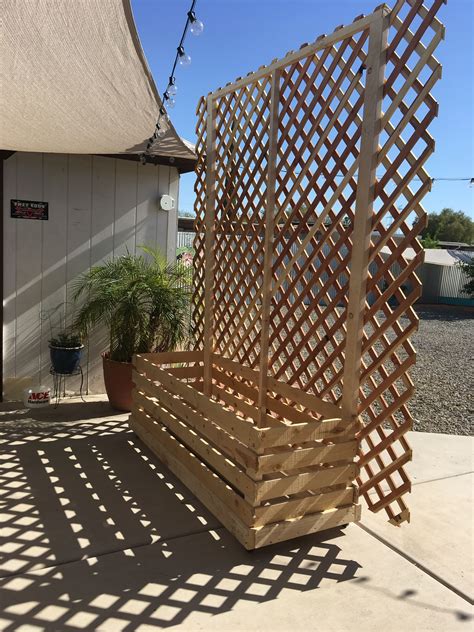 Privacy outdoor patio screens screen diy backyard wall outside freshpatio dividers porch garden room living tutorials. Privacy screen with planter box(on wheels) | Privacy ...