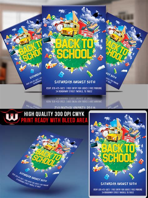 Back 2 School Party Flyer Template By Tworlddesigns Thehungryjpeg