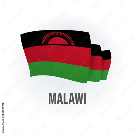 Malawi Vector Flag Bended Flag Of Malawi Realistic Vector