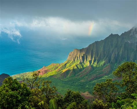 1280x1024 Hawaii Kauai Pacific Ocean Clouds Mountains 4k 1280x1024
