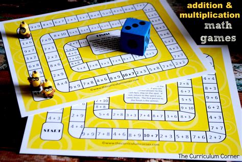 Addition Multiplication Math Board Games FREE From The Curriculum