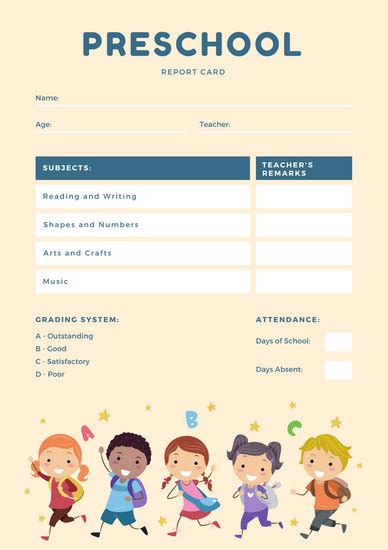 Customize 81 Preschool Report Card Templates Online Canva
