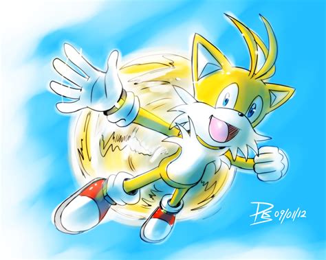 One Hour Sonic 002 Tails Flying By Elsonwong On Deviantart