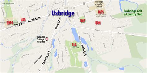Uxbridge Map Of Parks And Diamonds