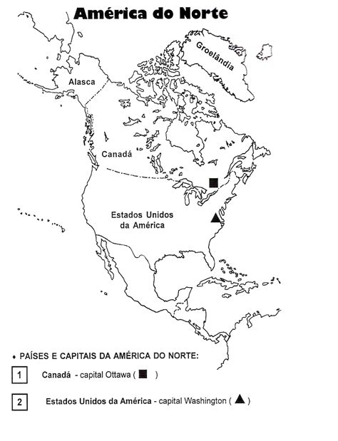 geografia a américa do norte ~ atividades escolares