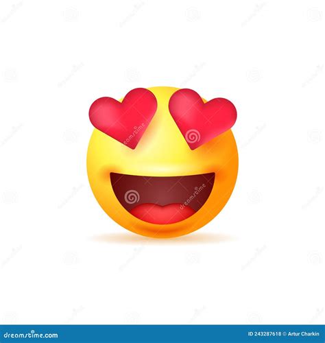 Emoji In Love Isolated On White Background Stock Vector Illustration