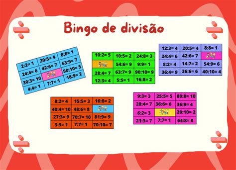 Bingo De Divisão 30 Cartelas Diferentes Artigo Digital Elo7