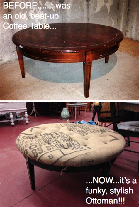 Choose fabric upholstery for longer. What do you do with your old coffee table??? Turn it into ...