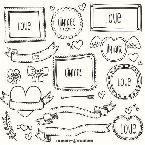 Framed Love Words Doodle Drawings Doodle Art Journal Doodles Art