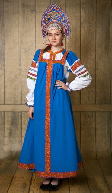 russian traditional sarafan with blouse slavic dance costume scenic folk dress ebay