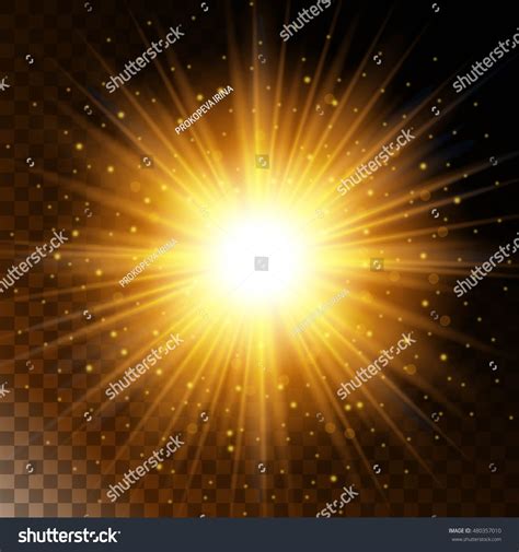Set Glowing Light Effect Star Sunlight Stock Vector (Royalty Free