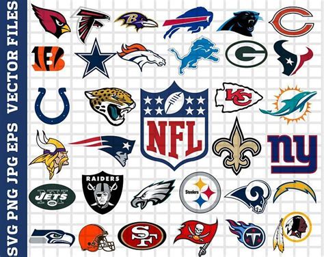 NFL All Team Logos Svg Football Svg Files For Cricut Etsy Nfl Teams