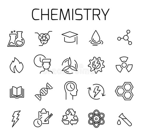 Chemistry Related Vector Icon Set Stock Vector Illustration Of