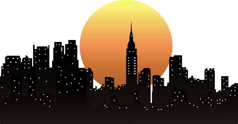 New York City Download Skyline Vector Sunrise Png Download 4264