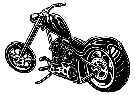 Motorcycle Chopper On White Bakcground 539295 Vector Art At Vecteezy