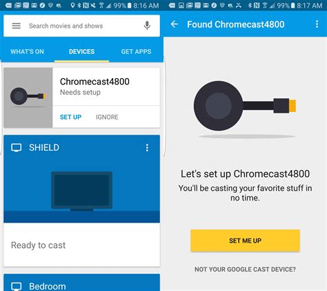 In the app, select devices, then follow the chromecast setup prompts. How to Set Up Chromecast with Google Cast App