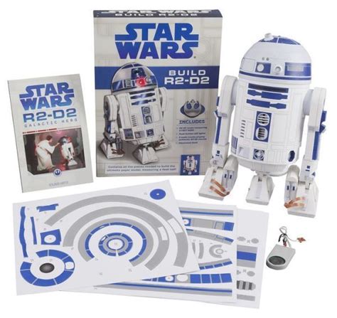 Nib Star Wars Build R2 D2 Paper Model Kit With Led Lights And Sound