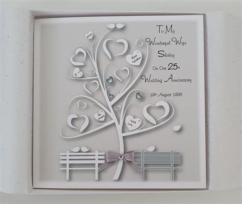 Personalised 25th Wedding Anniversary Card Husband Or Wife Any Year Or