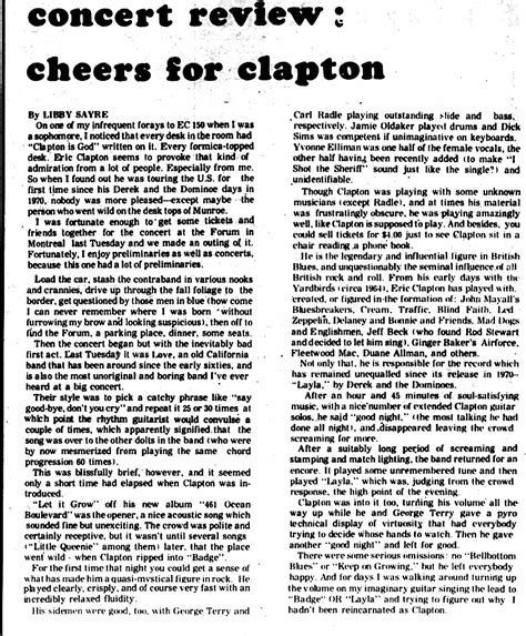 Eric Clapton Setlists