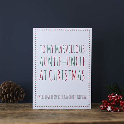 Auntie And Uncle Favourite Christmas Card By Sweet William Designs