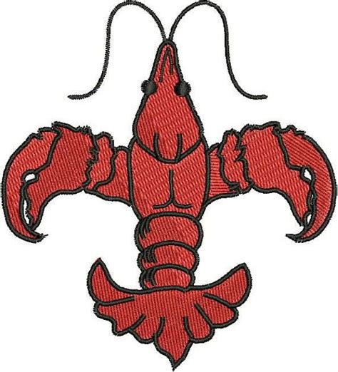 Free Crawfish Stencil Fleur De Lis Crawfish Machine Embroidery