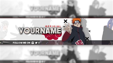 Speedart Painnaruto Youtube Banner Template Gimp Gfx Youtube