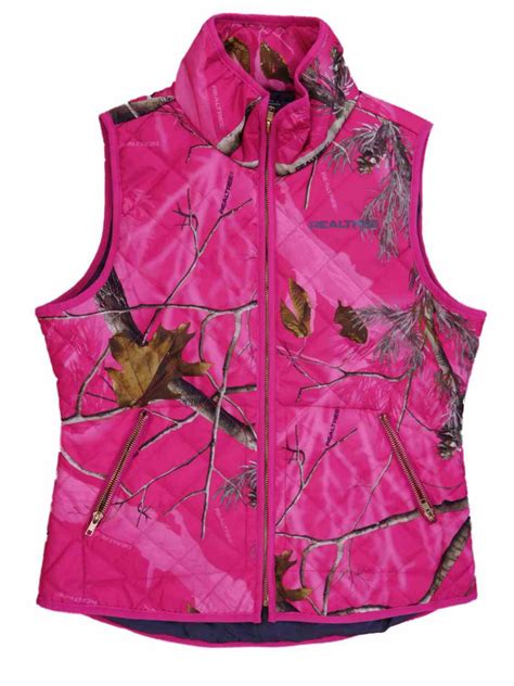 Realtree Realtree Womens Pink Camo Vest Quilted Camouflage Jacket