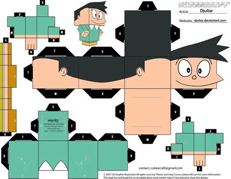 Cubeecraft Suneo By Djuliar By Djuliar Paper Toys Paper Crafts