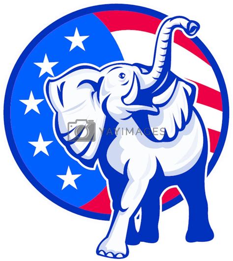 Royalty Free Vector Republican Elephant Mascot Usa Flag By Patrimonio
