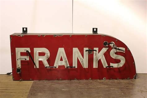 1950s Porcelain And Neon Franks Sign At 1stdibs