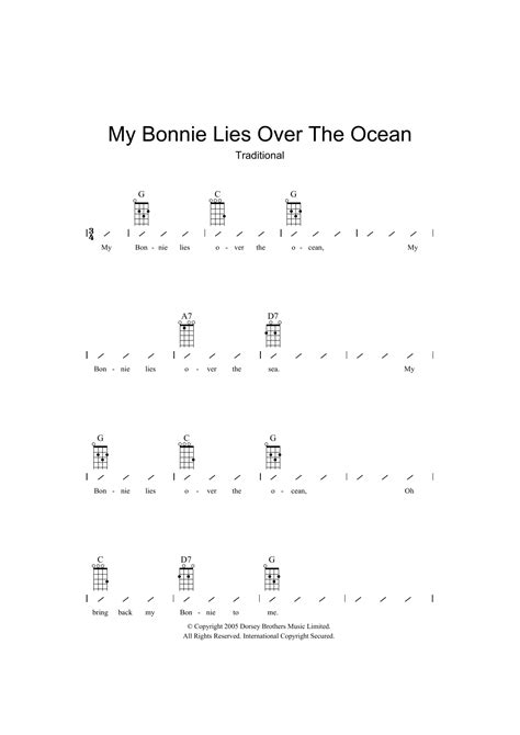 Traditional My Bonnie Lies Over The Ocean At Stanton S Sheet Music