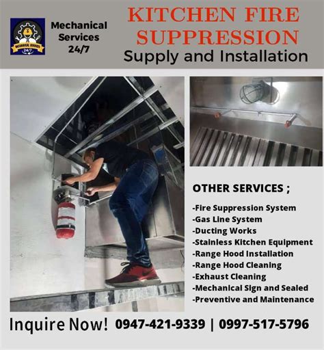 Kitchen Fire Suppression Contractor Installer Commercial Industrial Construction Tools