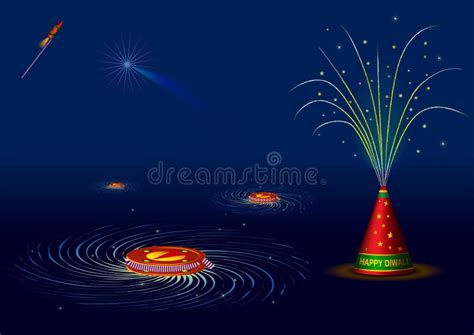 Traditional Indian Fire Crackers For Diwali Stock Vector Illustration