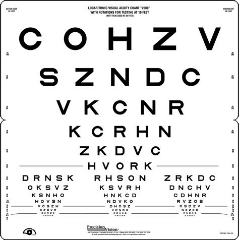 3 Meter 10 Ft Sloan High Contrast Fold Eye Chart Precision Vision