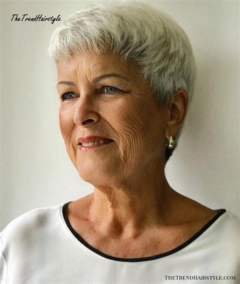Hairstyles for 65 year old woman with thick hair, the ideal hair color for the age of 65 is their natural hair color gray. Short Layers with Highlights - The Best Hairstyles and ...