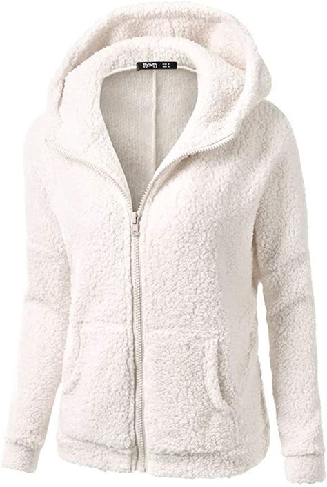 Full Zip Hoodies For Women Festiday Women Soft Teddy Fleece Hooded