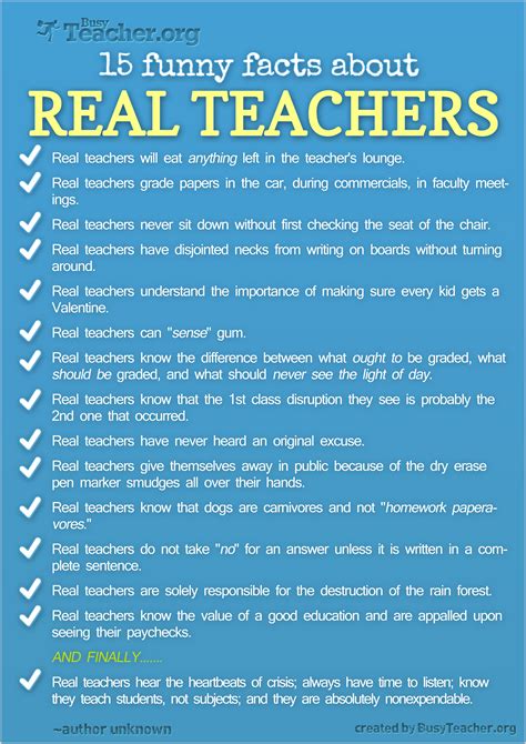 15 Funny Facts About Real Teachers Poster